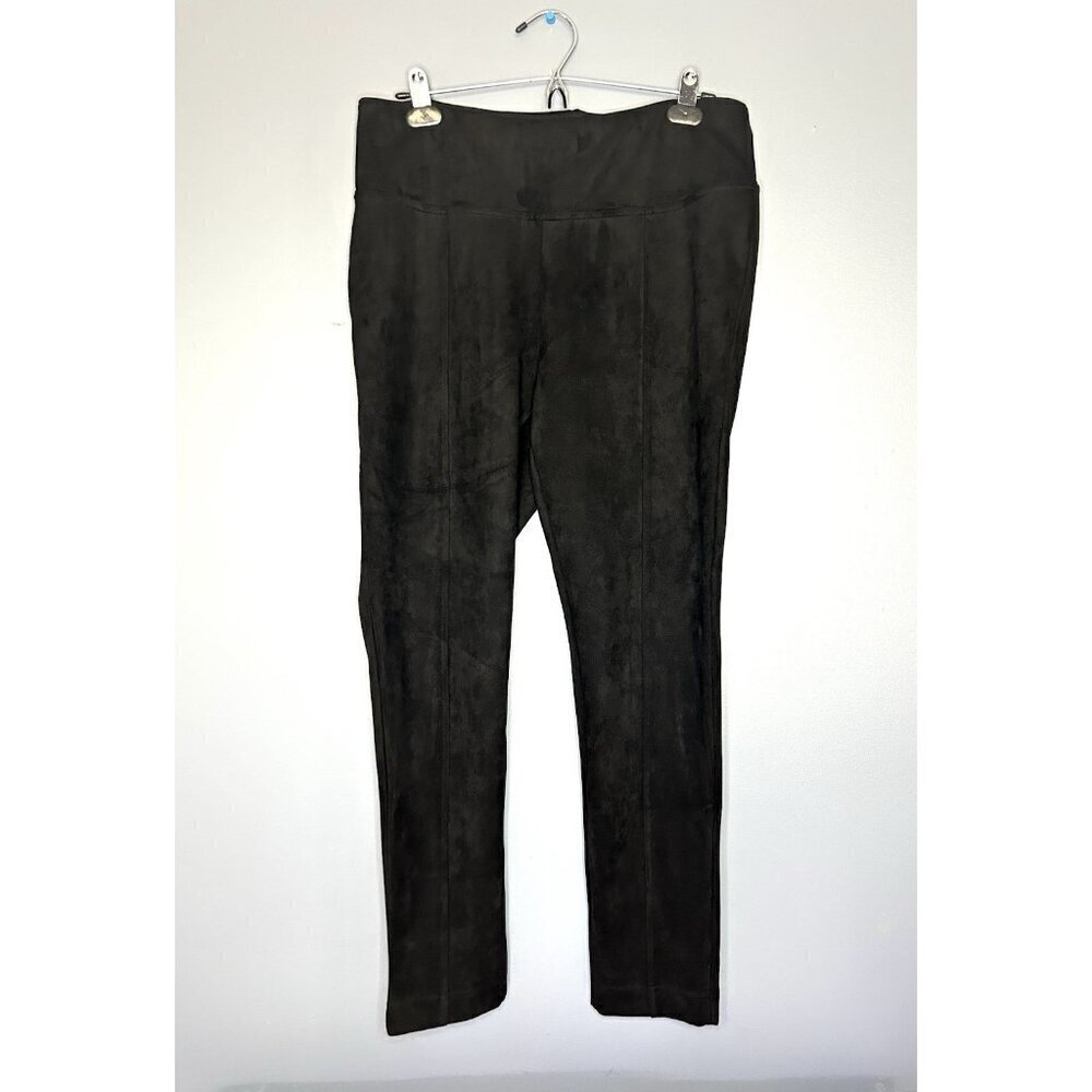 Andrew Marc Stretch Velvet Faux Suede Pull On Legging Size L 10-12 Elastic Waist
